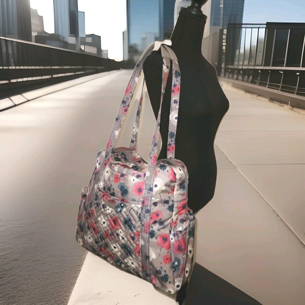 LUG Sprinter North South Travel Tote Watercolor Pearl RFID Pockets 16x14x4.5